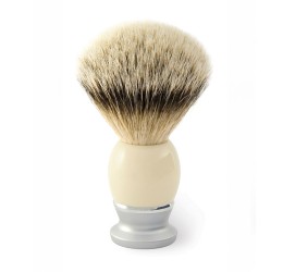 Edwin Jagger Riva Imitation Ivory Silver Tip Shaving Brush